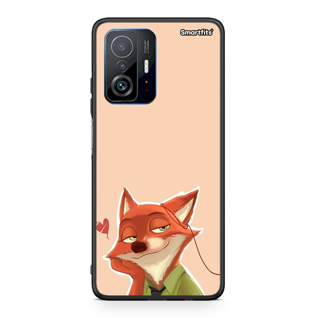 Xiaomi 11T/11T Pro Nick Wilde And Judy Hopps Love 1 θήκη από τη Smartfits με σχέδιο στο πίσω μέρος και μαύρο περίβλημα | Smartphone case with colorful back and black bezels by Smartfits