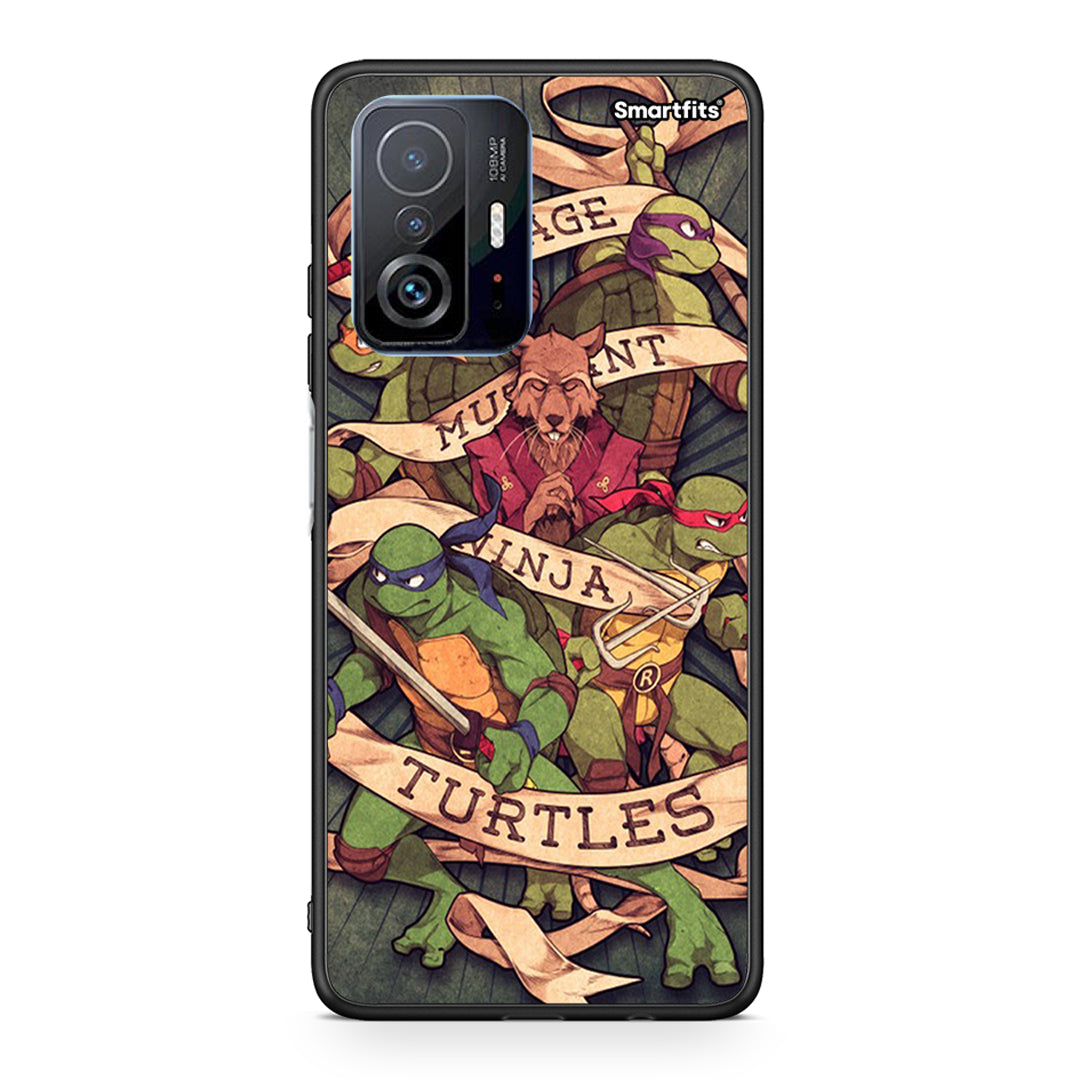 Xiaomi 11T/11T Pro Ninja Turtles θήκη από τη Smartfits με σχέδιο στο πίσω μέρος και μαύρο περίβλημα | Smartphone case with colorful back and black bezels by Smartfits