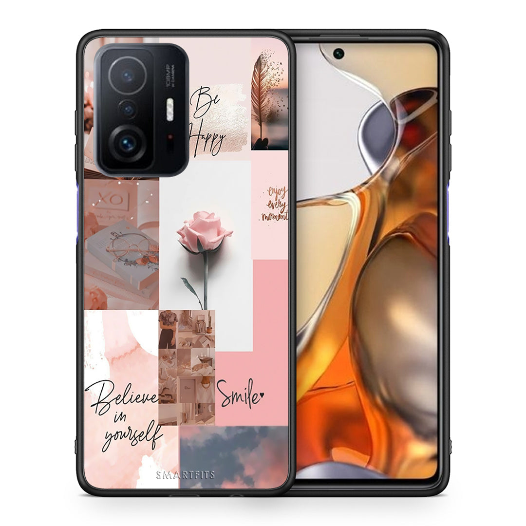 Θήκη Xiaomi 11T/11T Pro Aesthetic Collage από τη Smartfits με σχέδιο στο πίσω μέρος και μαύρο περίβλημα | Xiaomi 11T/11T Pro Aesthetic Collage case with colorful back and black bezels