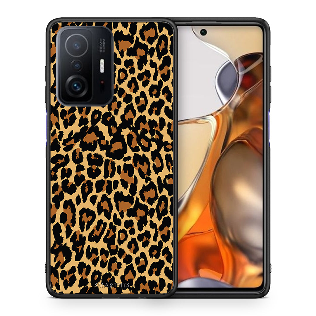 Θήκη Xiaomi 11T/11T Pro Leopard Animal από τη Smartfits με σχέδιο στο πίσω μέρος και μαύρο περίβλημα | Xiaomi 11T/11T Pro Leopard Animal case with colorful back and black bezels