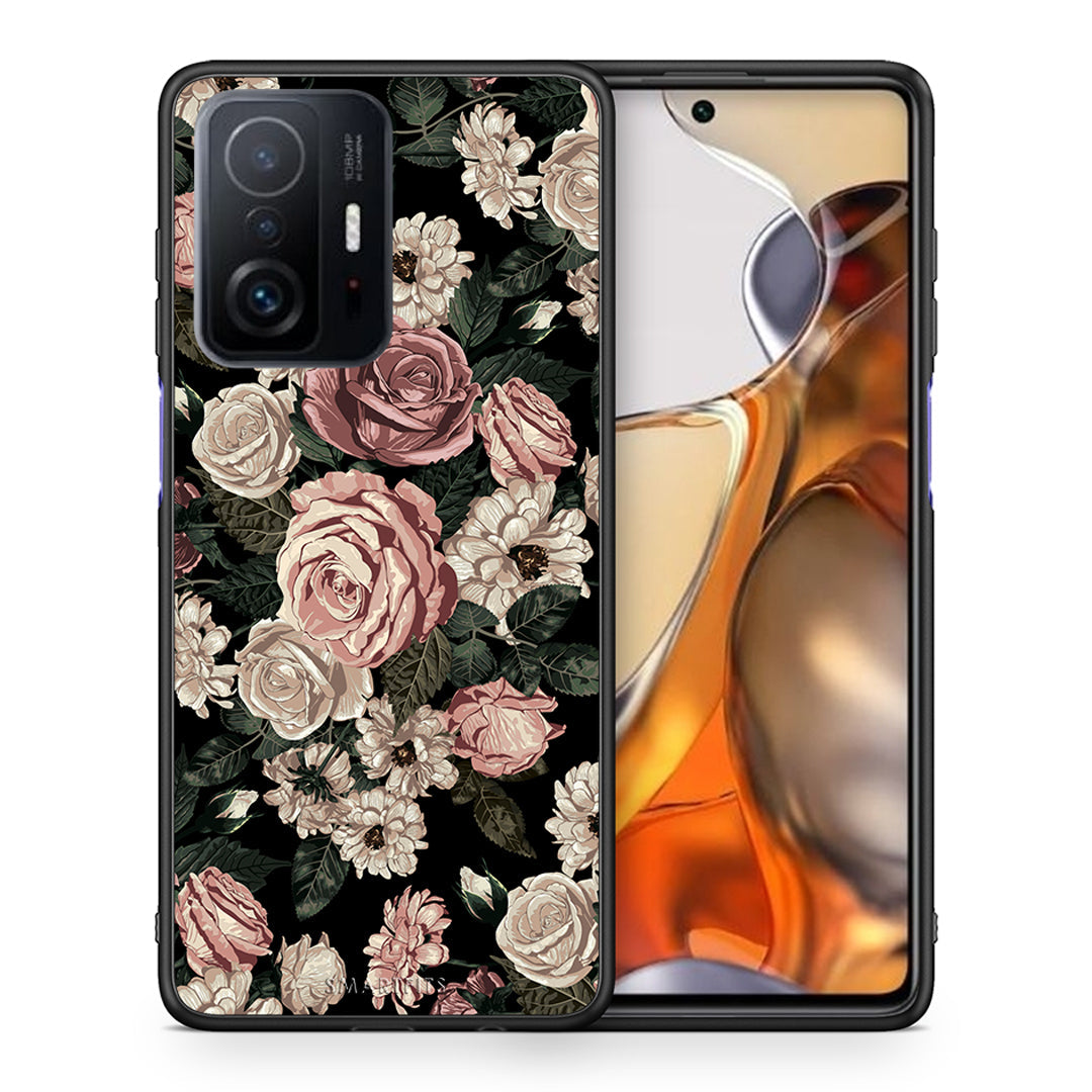 Θήκη Xiaomi 11T/11T Pro Wild Roses Flower από τη Smartfits με σχέδιο στο πίσω μέρος και μαύρο περίβλημα | Xiaomi 11T/11T Pro Wild Roses Flower case with colorful back and black bezels