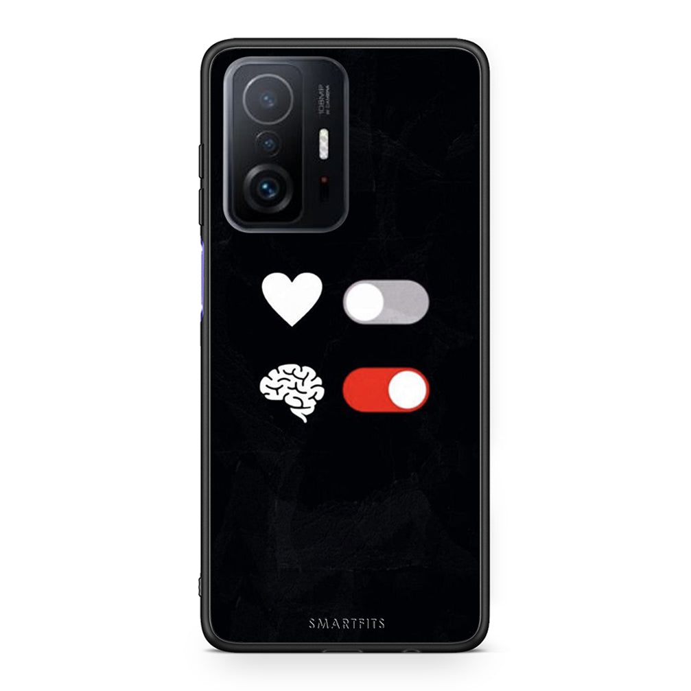 Xiaomi 11T / 11T Pro Heart Vs Brain Θήκη Αγίου Βαλεντίνου από τη Smartfits με σχέδιο στο πίσω μέρος και μαύρο περίβλημα | Smartphone case with colorful back and black bezels by Smartfits