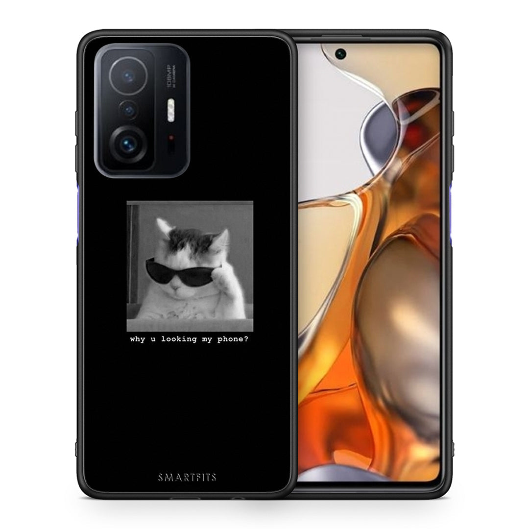 Θήκη Xiaomi 11T/11T Pro Meme Cat από τη Smartfits με σχέδιο στο πίσω μέρος και μαύρο περίβλημα | Xiaomi 11T/11T Pro Meme Cat case with colorful back and black bezels