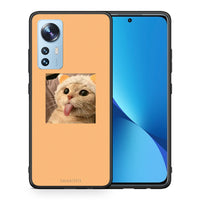 Thumbnail for Θήκη Xiaomi 12/12X 5G Cat Tongue από τη Smartfits με σχέδιο στο πίσω μέρος και μαύρο περίβλημα | Xiaomi 12/12X 5G Cat Tongue case with colorful back and black bezels