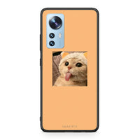 Thumbnail for Xiaomi 12/12X 5G Cat Tongue θήκη από τη Smartfits με σχέδιο στο πίσω μέρος και μαύρο περίβλημα | Smartphone case with colorful back and black bezels by Smartfits