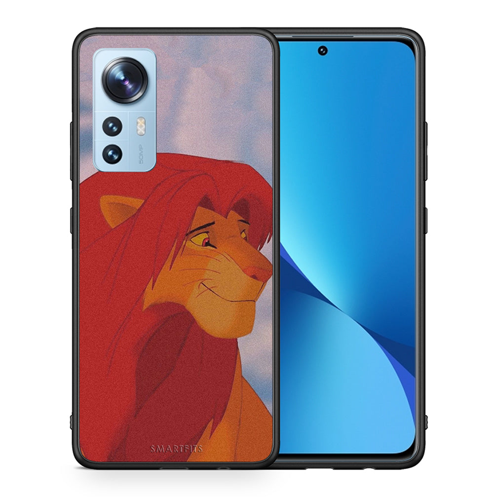 Θήκη Αγίου Βαλεντίνου Xiaomi 12 / 12X 5G Lion Love 1 από τη Smartfits με σχέδιο στο πίσω μέρος και μαύρο περίβλημα | Xiaomi 12 / 12X 5G Lion Love 1 case with colorful back and black bezels