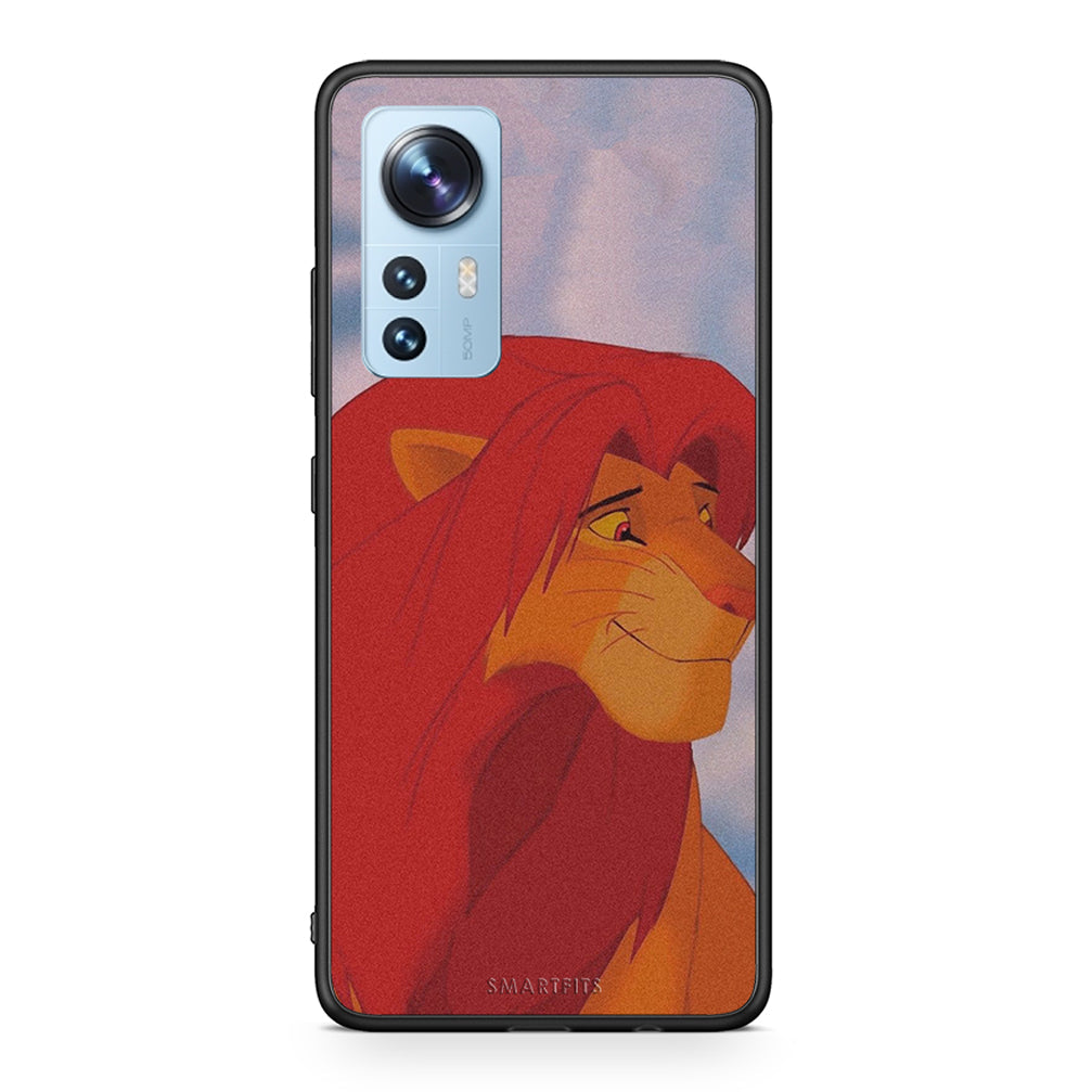 Xiaomi 12 / 12X 5G Lion Love 1 Θήκη Αγίου Βαλεντίνου από τη Smartfits με σχέδιο στο πίσω μέρος και μαύρο περίβλημα | Smartphone case with colorful back and black bezels by Smartfits