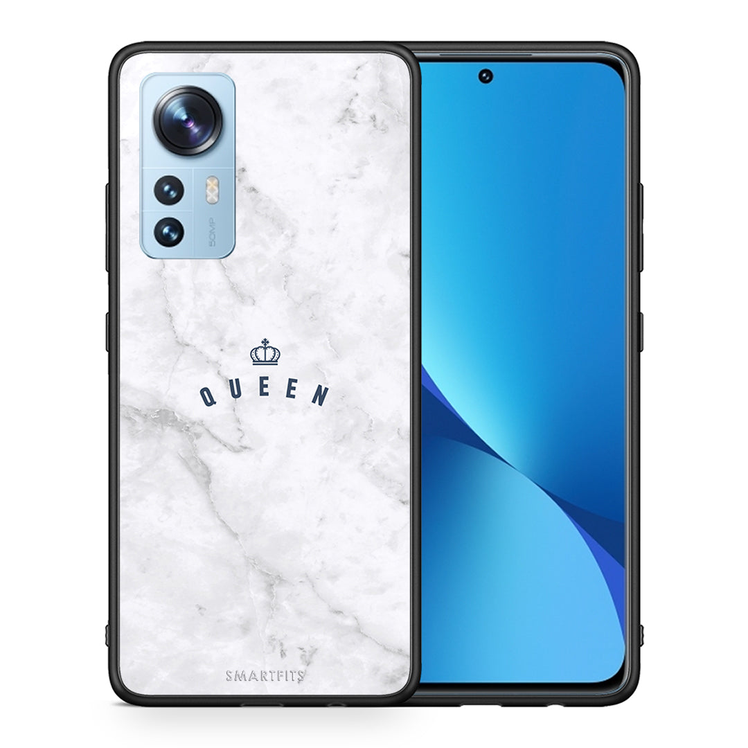 Θήκη Xiaomi 12/12X 5G Queen Marble από τη Smartfits με σχέδιο στο πίσω μέρος και μαύρο περίβλημα | Xiaomi 12/12X 5G Queen Marble case with colorful back and black bezels