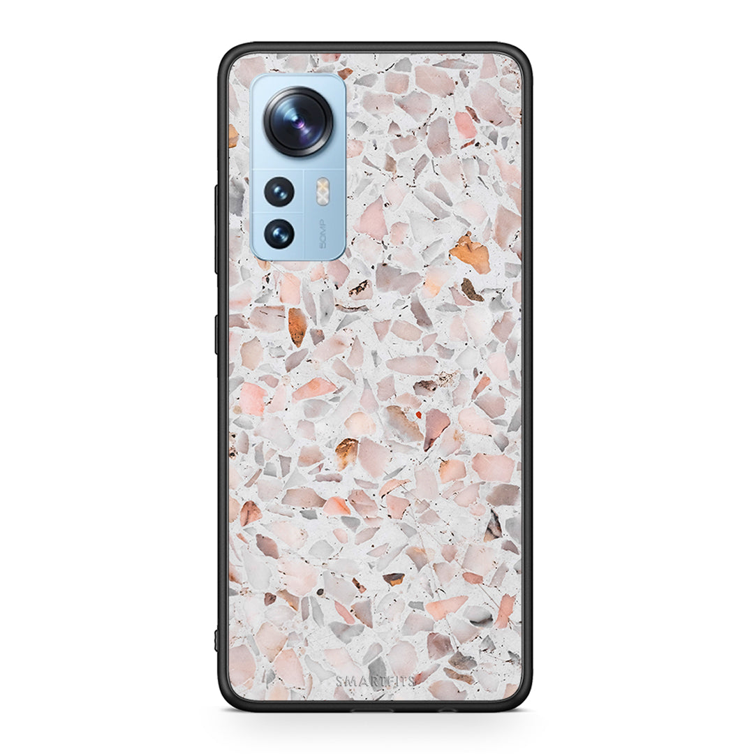 Xiaomi 12/12X 5G Marble Terrazzo θήκη από τη Smartfits με σχέδιο στο πίσω μέρος και μαύρο περίβλημα | Smartphone case with colorful back and black bezels by Smartfits