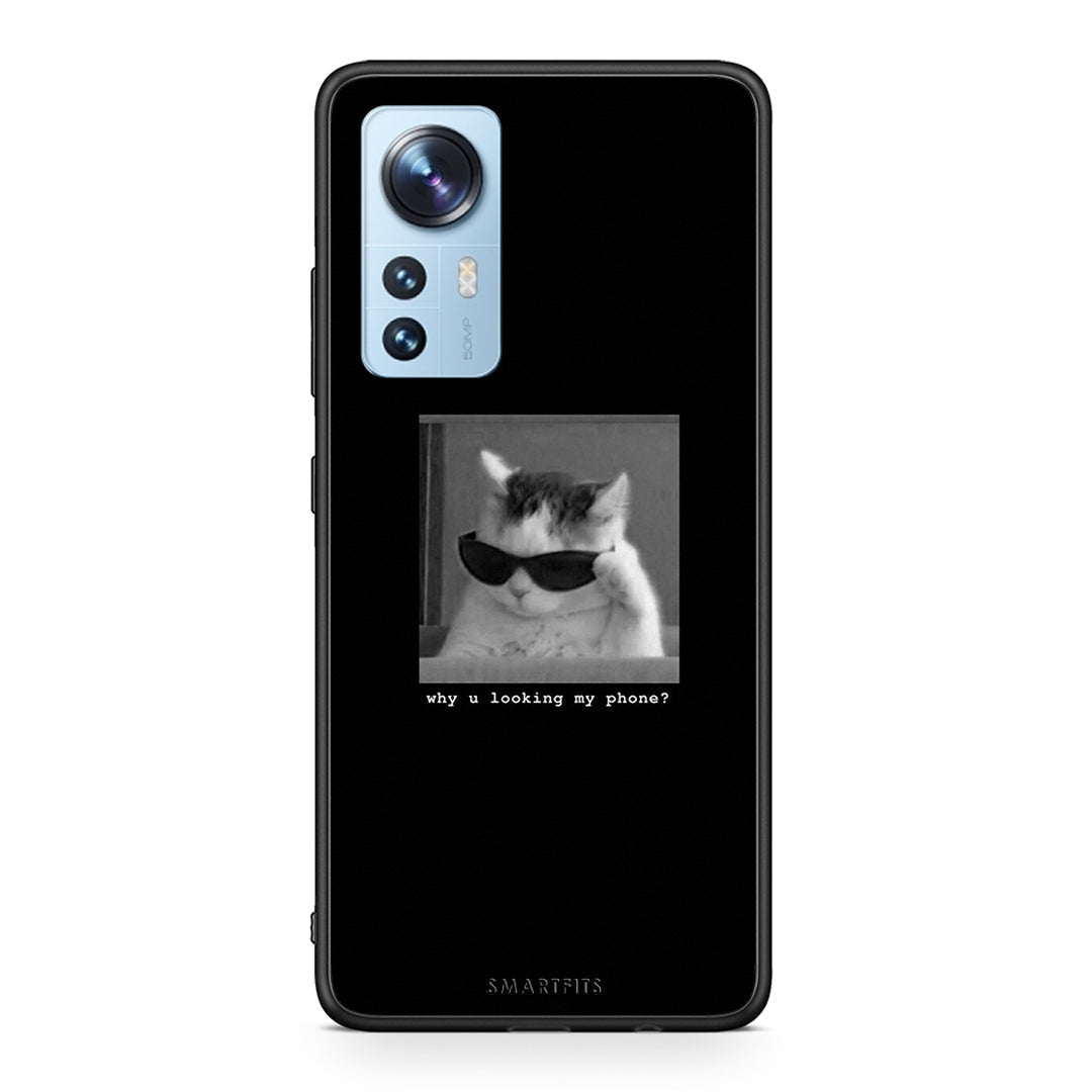 Xiaomi 12/12X 5G Meme Cat θήκη από τη Smartfits με σχέδιο στο πίσω μέρος και μαύρο περίβλημα | Smartphone case with colorful back and black bezels by Smartfits
