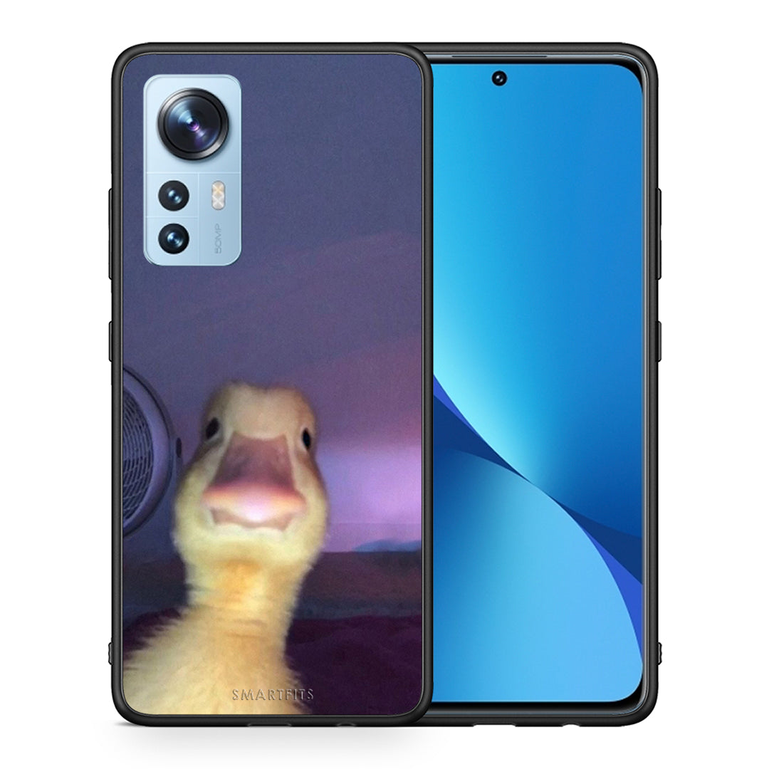 Θήκη Xiaomi 12/12X 5G Meme Duck από τη Smartfits με σχέδιο στο πίσω μέρος και μαύρο περίβλημα | Xiaomi 12/12X 5G Meme Duck case with colorful back and black bezels