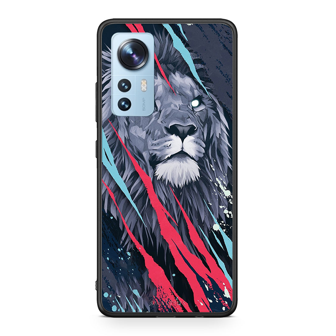 4 - Xiaomi 12/12X 5G Lion Designer PopArt case, cover, bumper