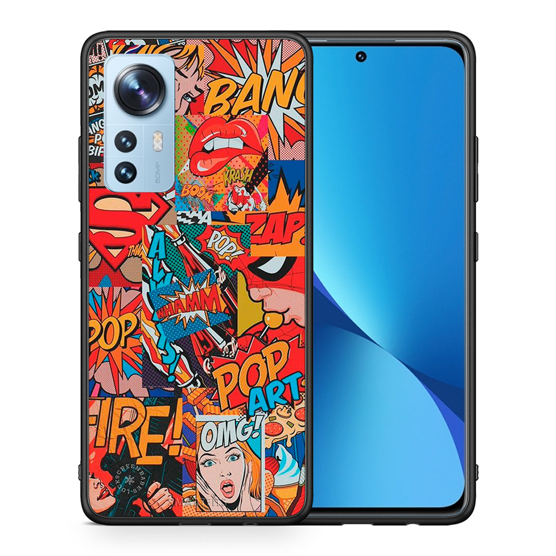 Θήκη Xiaomi 12/12X 5G PopArt OMG από τη Smartfits με σχέδιο στο πίσω μέρος και μαύρο περίβλημα | Xiaomi 12/12X 5G PopArt OMG case with colorful back and black bezels