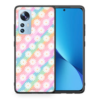 Thumbnail for Θήκη Xiaomi 12/12X 5G White Daisies από τη Smartfits με σχέδιο στο πίσω μέρος και μαύρο περίβλημα | Xiaomi 12/12X 5G White Daisies case with colorful back and black bezels