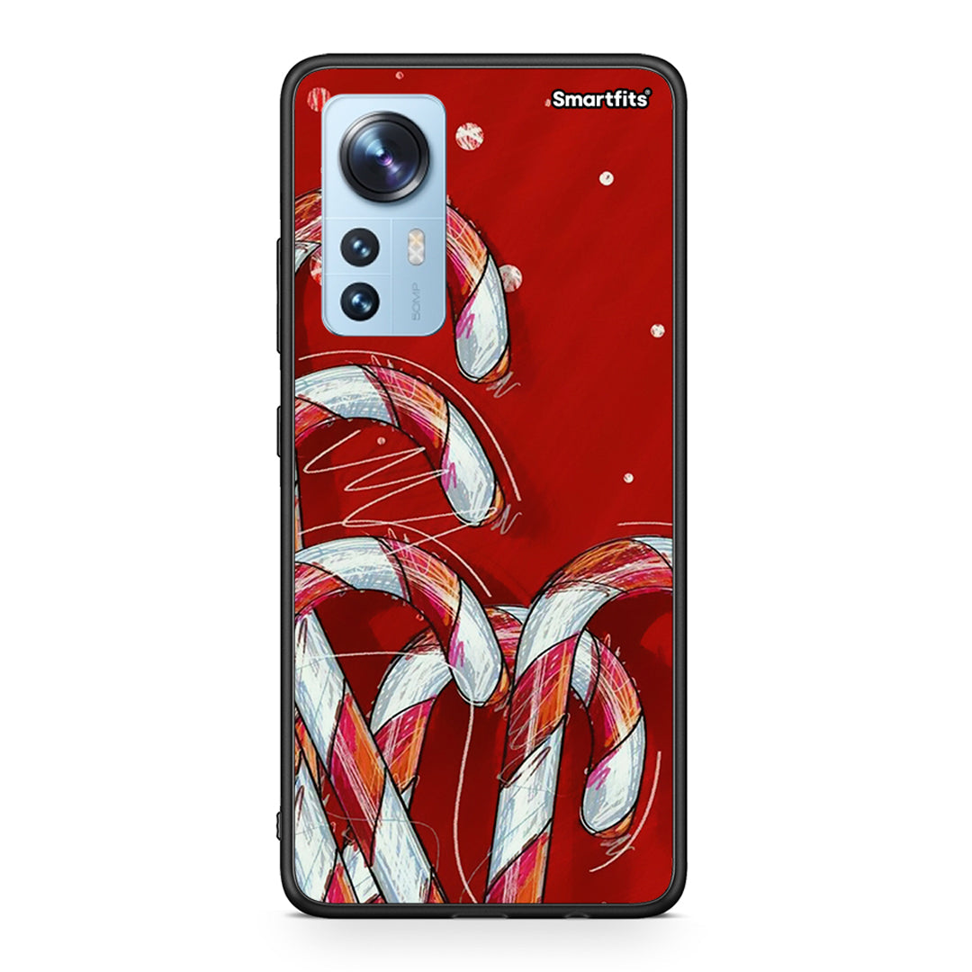 Xiaomi 12/12X 5G Candy Cane θήκη από τη Smartfits με σχέδιο στο πίσω μέρος και μαύρο περίβλημα | Smartphone case with colorful back and black bezels by Smartfits