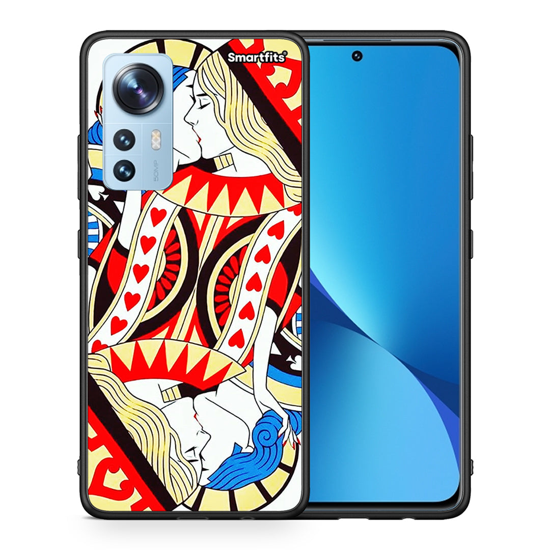 Θήκη Xiaomi 12/12X 5G Card Love από τη Smartfits με σχέδιο στο πίσω μέρος και μαύρο περίβλημα | Xiaomi 12/12X 5G Card Love case with colorful back and black bezels