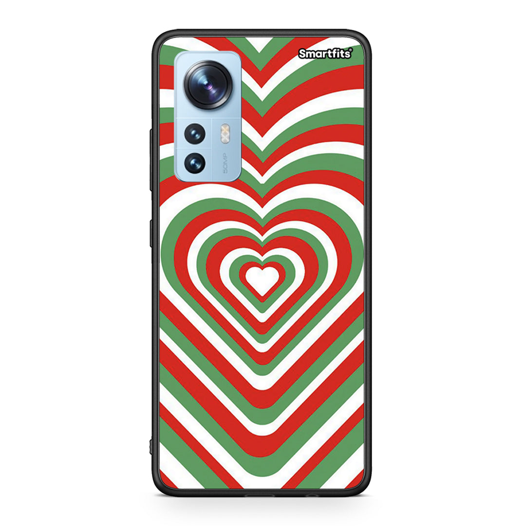 Xiaomi 12/12X 5G Christmas Hearts θήκη από τη Smartfits με σχέδιο στο πίσω μέρος και μαύρο περίβλημα | Smartphone case with colorful back and black bezels by Smartfits