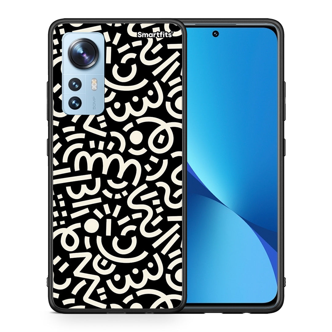 Θήκη Xiaomi 12 / 12X 5G Doodle Art από τη Smartfits με σχέδιο στο πίσω μέρος και μαύρο περίβλημα | Xiaomi 12 / 12X 5G Doodle Art case with colorful back and black bezels