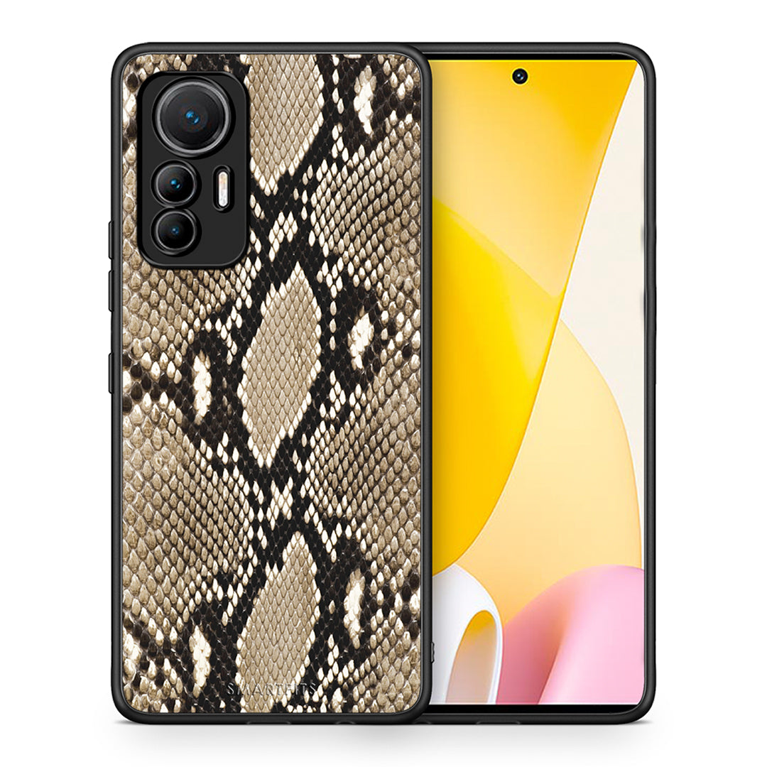 Θήκη Xiaomi 12 Lite 5G Fashion Snake Animal από τη Smartfits με σχέδιο στο πίσω μέρος και μαύρο περίβλημα | Xiaomi 12 Lite 5G Fashion Snake Animal case with colorful back and black bezels
