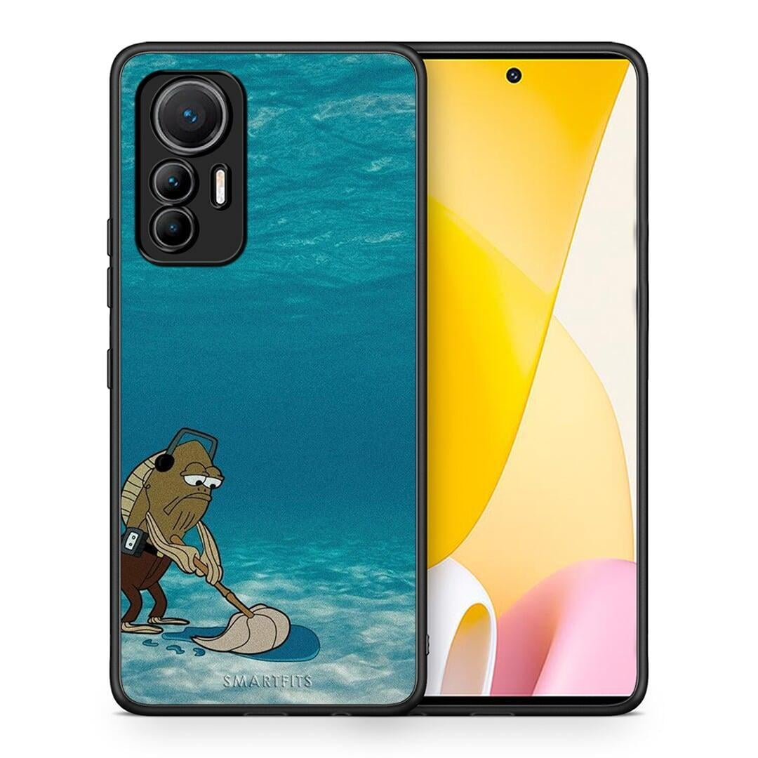 Θήκη Xiaomi 12 Lite 5G Clean The Ocean από τη Smartfits με σχέδιο στο πίσω μέρος και μαύρο περίβλημα | Xiaomi 12 Lite 5G Clean The Ocean case with colorful back and black bezels