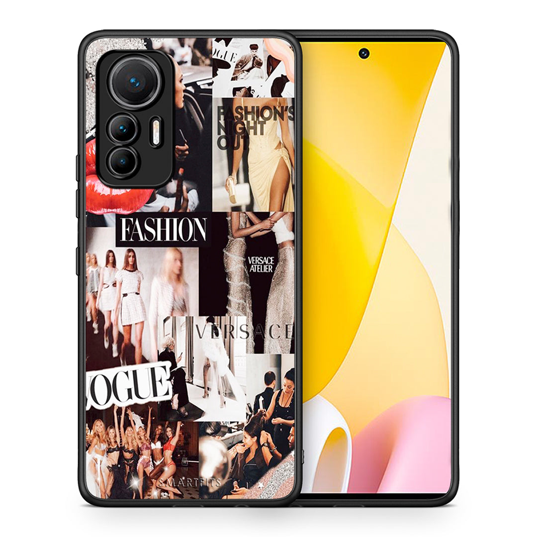 Θήκη Αγίου Βαλεντίνου Xiaomi 12 Lite 5G Collage Fashion από τη Smartfits με σχέδιο στο πίσω μέρος και μαύρο περίβλημα | Xiaomi 12 Lite 5G Collage Fashion case with colorful back and black bezels