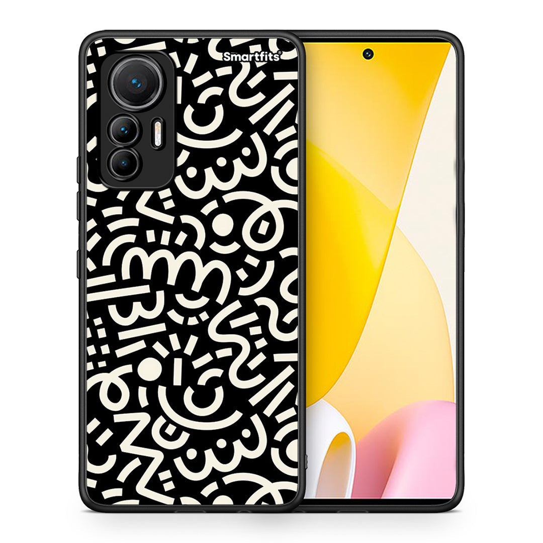 Θήκη Xiaomi 12 Lite 5G Doodle Art από τη Smartfits με σχέδιο στο πίσω μέρος και μαύρο περίβλημα | Xiaomi 12 Lite 5G Doodle Art case with colorful back and black bezels