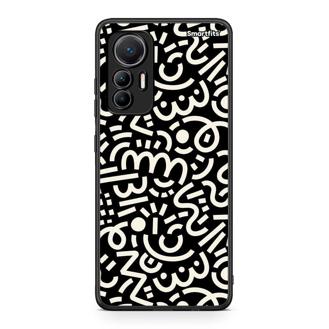 Xiaomi 12 Lite 5G Doodle Art θήκη από τη Smartfits με σχέδιο στο πίσω μέρος και μαύρο περίβλημα | Smartphone case with colorful back and black bezels by Smartfits