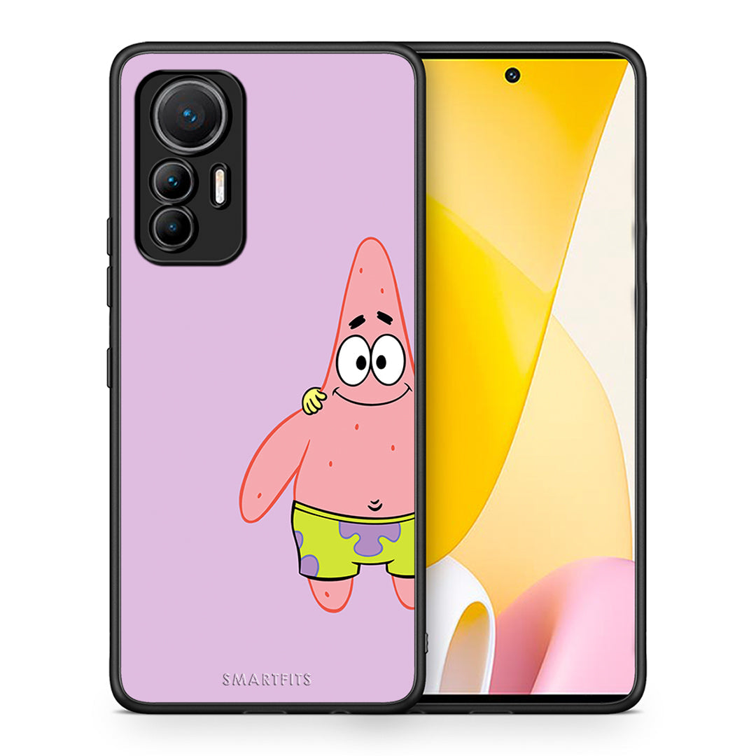 Θήκη Xiaomi 12 Lite 5G Friends Patrick από τη Smartfits με σχέδιο στο πίσω μέρος και μαύρο περίβλημα | Xiaomi 12 Lite 5G Friends Patrick case with colorful back and black bezels