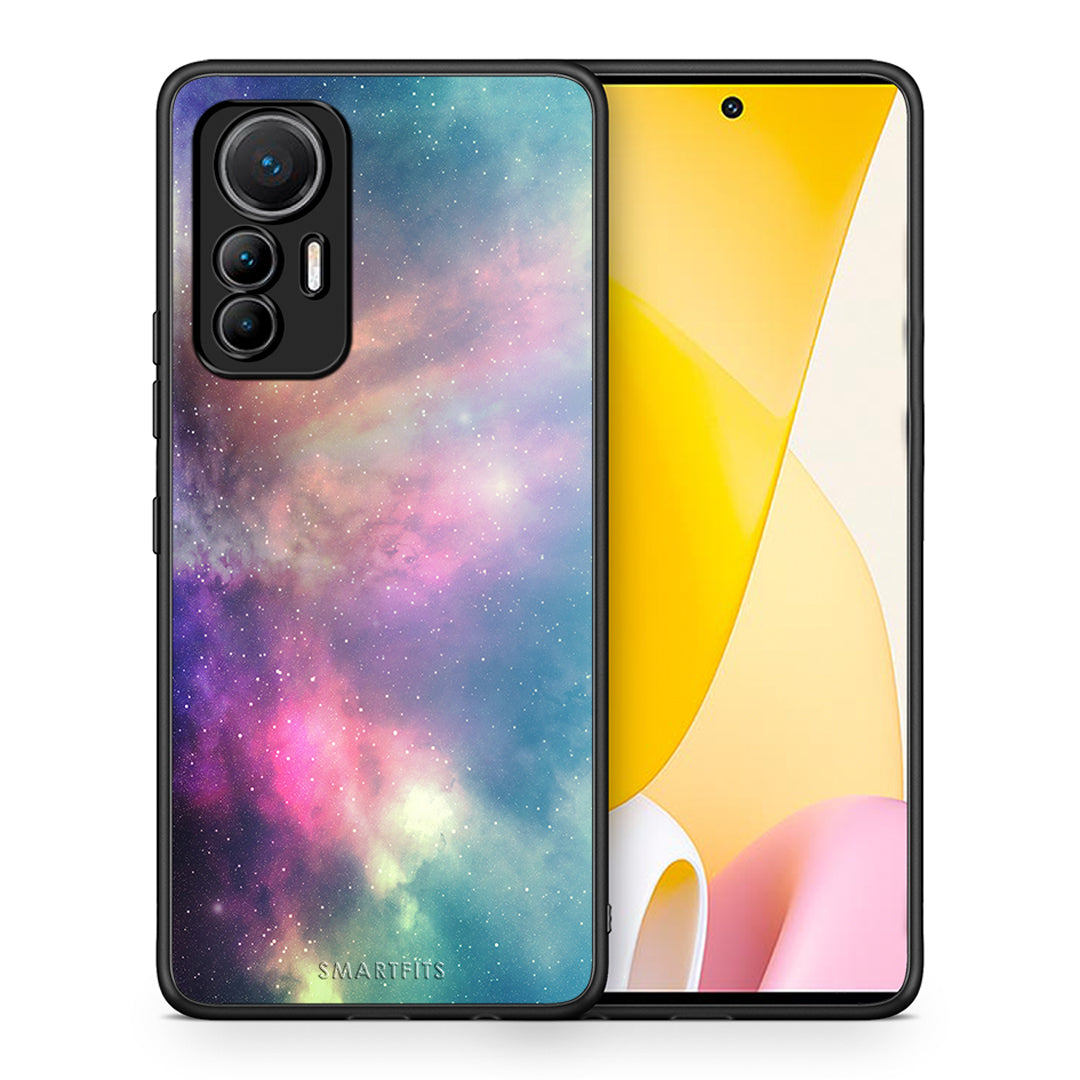 Θήκη Xiaomi 12 Lite 5G Rainbow Galaxy από τη Smartfits με σχέδιο στο πίσω μέρος και μαύρο περίβλημα | Xiaomi 12 Lite 5G Rainbow Galaxy case with colorful back and black bezels