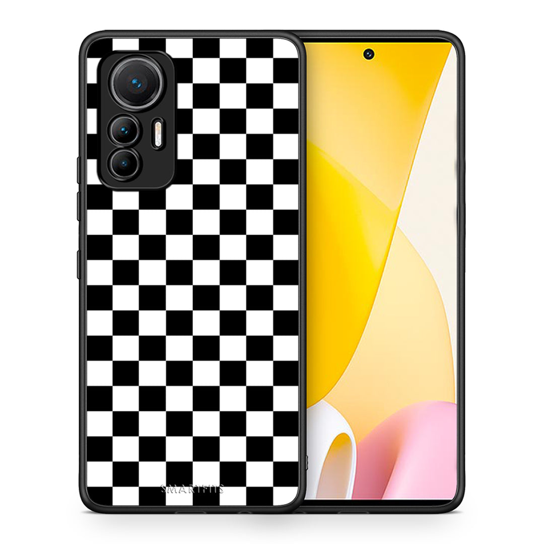 Θήκη Xiaomi 12 Lite 5G Squares Geometric από τη Smartfits με σχέδιο στο πίσω μέρος και μαύρο περίβλημα | Xiaomi 12 Lite 5G Squares Geometric case with colorful back and black bezels