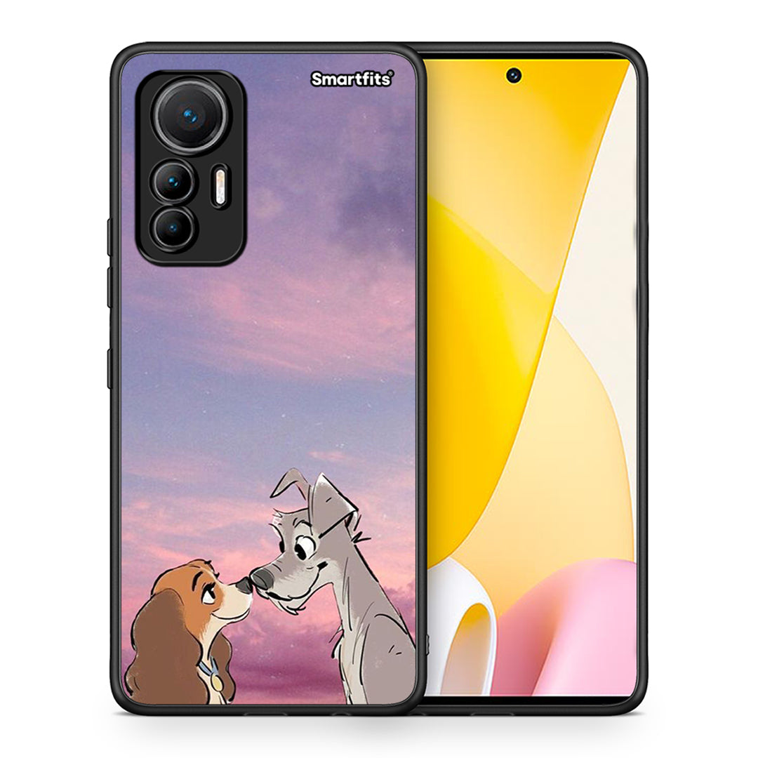 Θήκη Xiaomi 12 Lite 5G Lady And Tramp από τη Smartfits με σχέδιο στο πίσω μέρος και μαύρο περίβλημα | Xiaomi 12 Lite 5G Lady And Tramp case with colorful back and black bezels