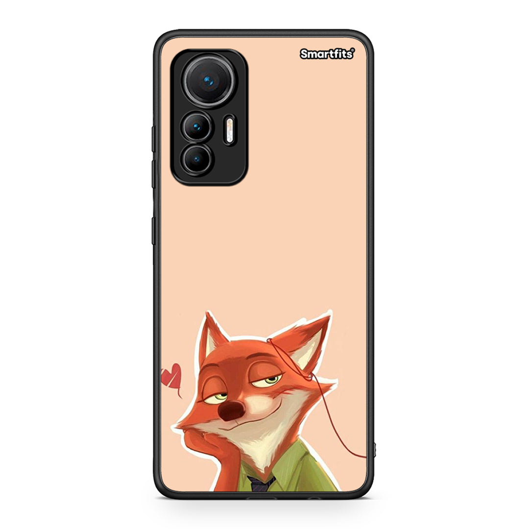 Xiaomi 12 Lite 5G Nick Wilde And Judy Hopps Love 1 θήκη από τη Smartfits με σχέδιο στο πίσω μέρος και μαύρο περίβλημα | Smartphone case with colorful back and black bezels by Smartfits