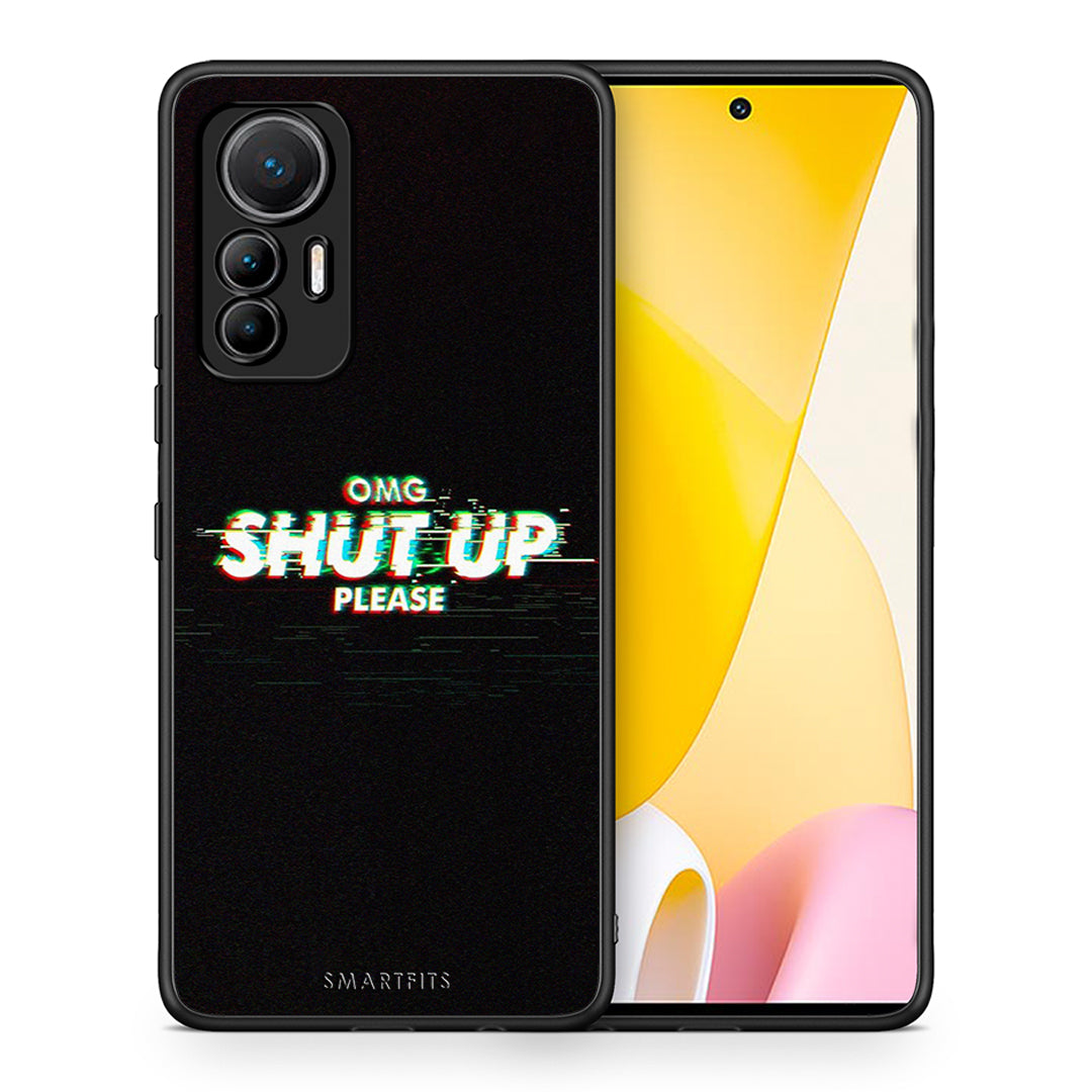 Θήκη Xiaomi 12 Lite 5G OMG ShutUp από τη Smartfits με σχέδιο στο πίσω μέρος και μαύρο περίβλημα | Xiaomi 12 Lite 5G OMG ShutUp case with colorful back and black bezels