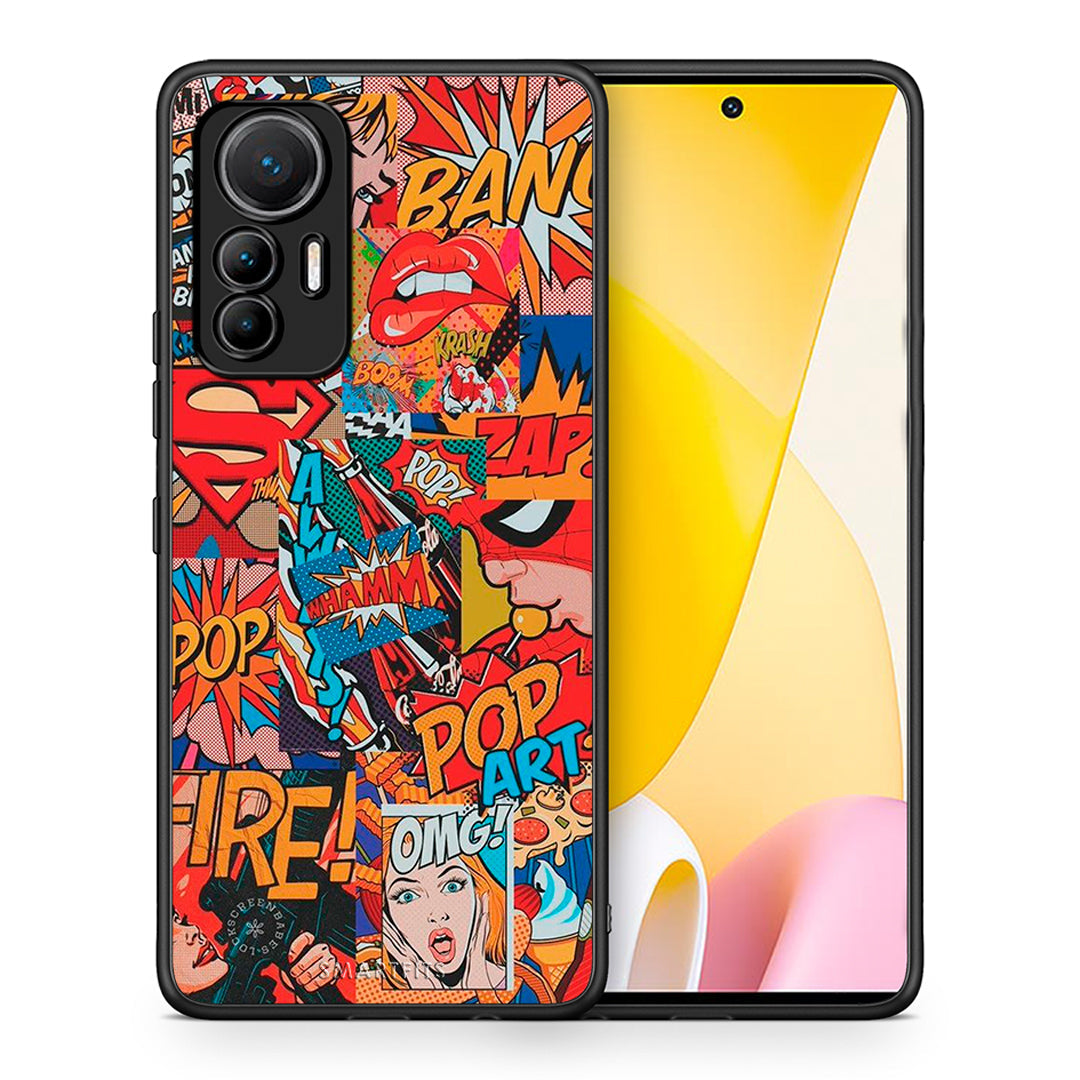 Θήκη Xiaomi 12 Lite 5G PopArt OMG από τη Smartfits με σχέδιο στο πίσω μέρος και μαύρο περίβλημα | Xiaomi 12 Lite 5G PopArt OMG case with colorful back and black bezels