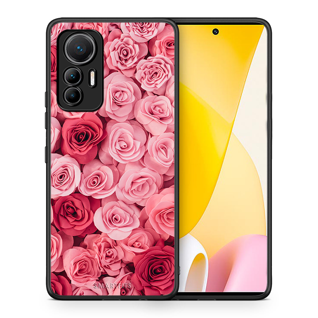 Θήκη Xiaomi 12 Lite 5G RoseGarden Valentine από τη Smartfits με σχέδιο στο πίσω μέρος και μαύρο περίβλημα | Xiaomi 12 Lite 5G RoseGarden Valentine case with colorful back and black bezels