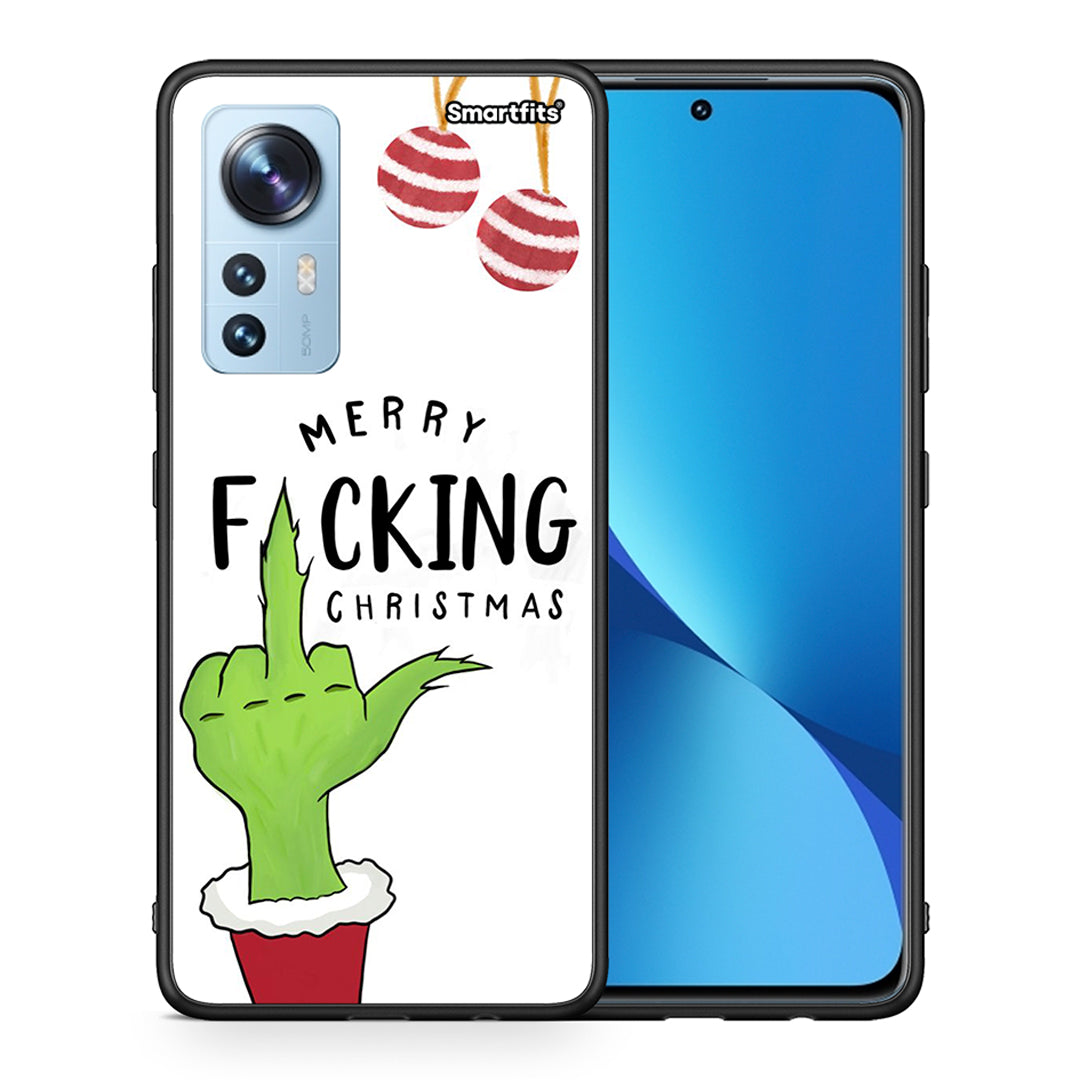 Θήκη Xiaomi 12/12X 5G Merry F Xmas από τη Smartfits με σχέδιο στο πίσω μέρος και μαύρο περίβλημα | Xiaomi 12/12X 5G Merry F Xmas case with colorful back and black bezels