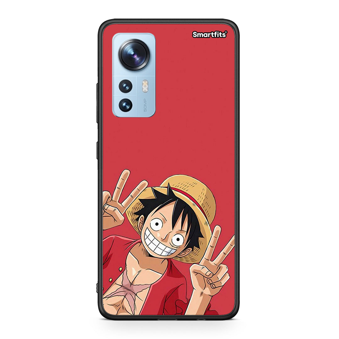 Xiaomi 12 / 12X 5G Pirate Luffy Θήκη από τη Smartfits με σχέδιο στο πίσω μέρος και μαύρο περίβλημα | Smartphone case with colorful back and black bezels by Smartfits