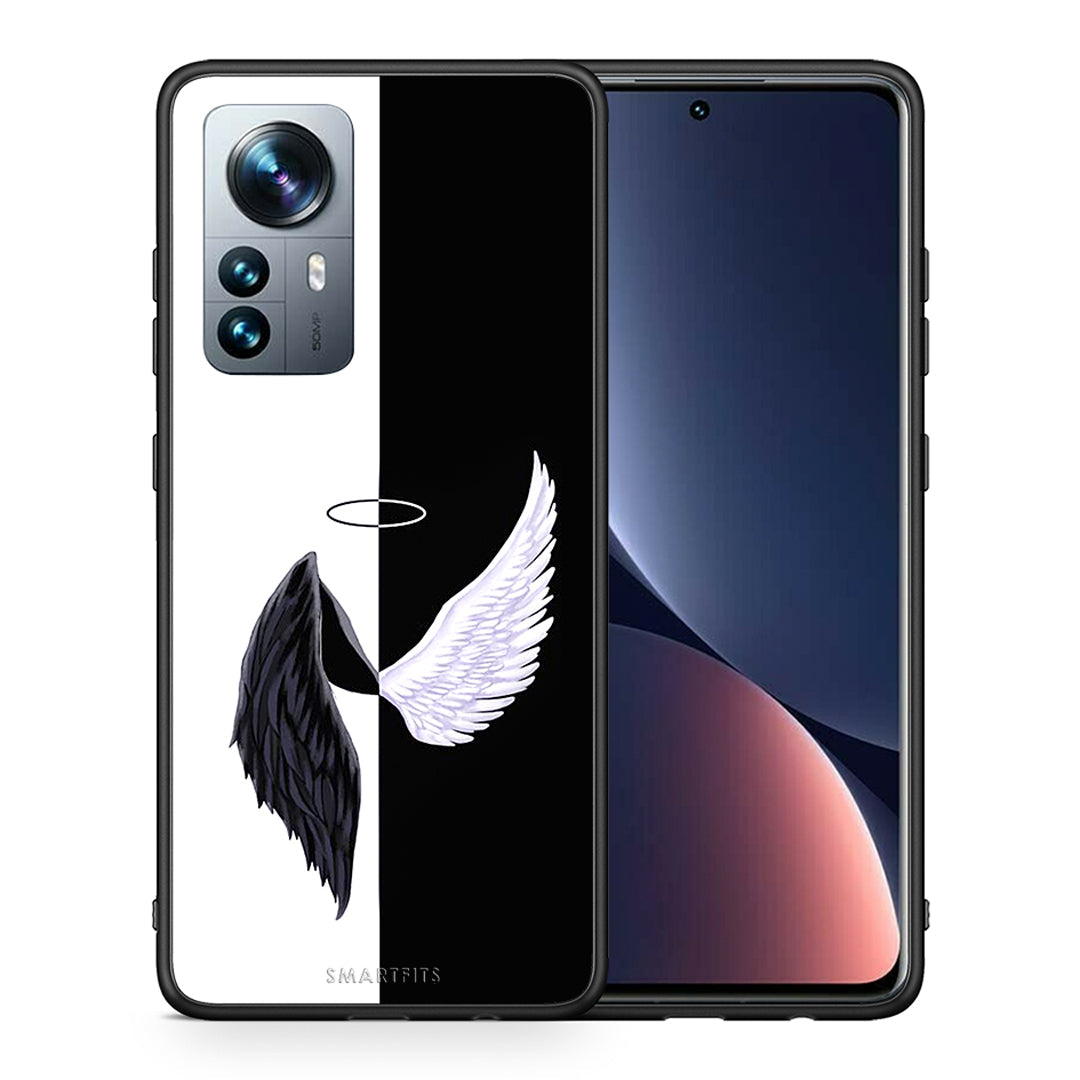 Θήκη Xiaomi 12 Pro Angels Demons από τη Smartfits με σχέδιο στο πίσω μέρος και μαύρο περίβλημα | Xiaomi 12 Pro Angels Demons case with colorful back and black bezels