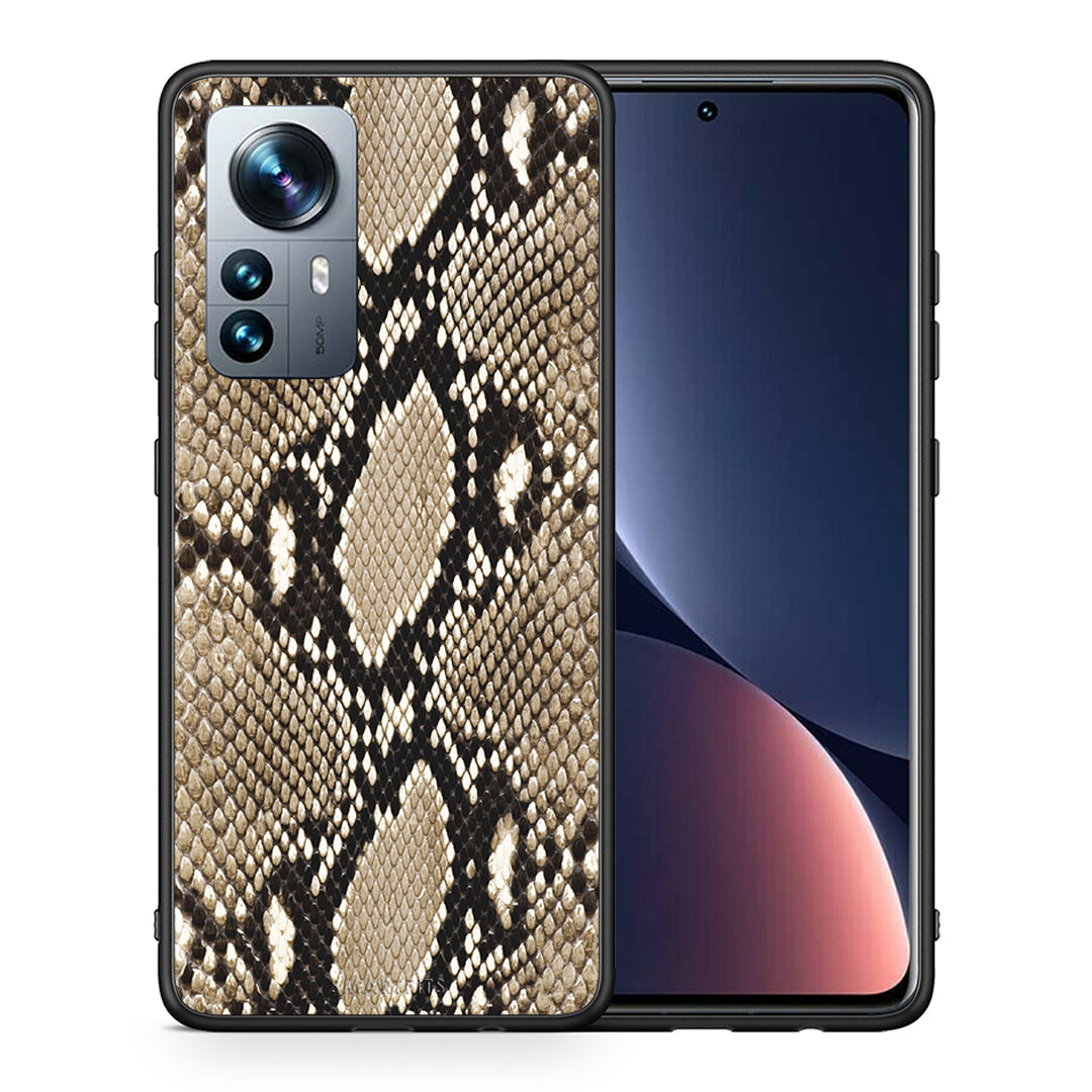 Θήκη Xiaomi 12 Pro Fashion Snake Animal από τη Smartfits με σχέδιο στο πίσω μέρος και μαύρο περίβλημα | Xiaomi 12 Pro Fashion Snake Animal case with colorful back and black bezels