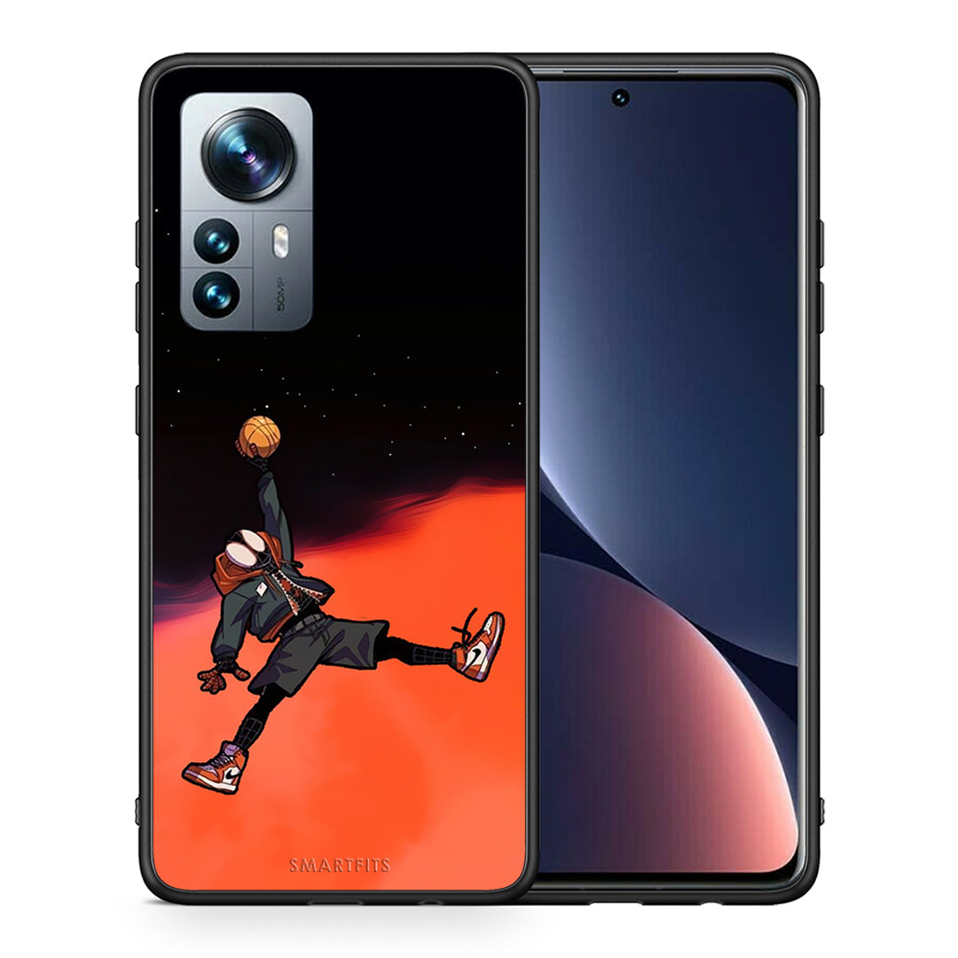 Θήκη Xiaomi 12 Pro Basketball Hero από τη Smartfits με σχέδιο στο πίσω μέρος και μαύρο περίβλημα | Xiaomi 12 Pro Basketball Hero case with colorful back and black bezels