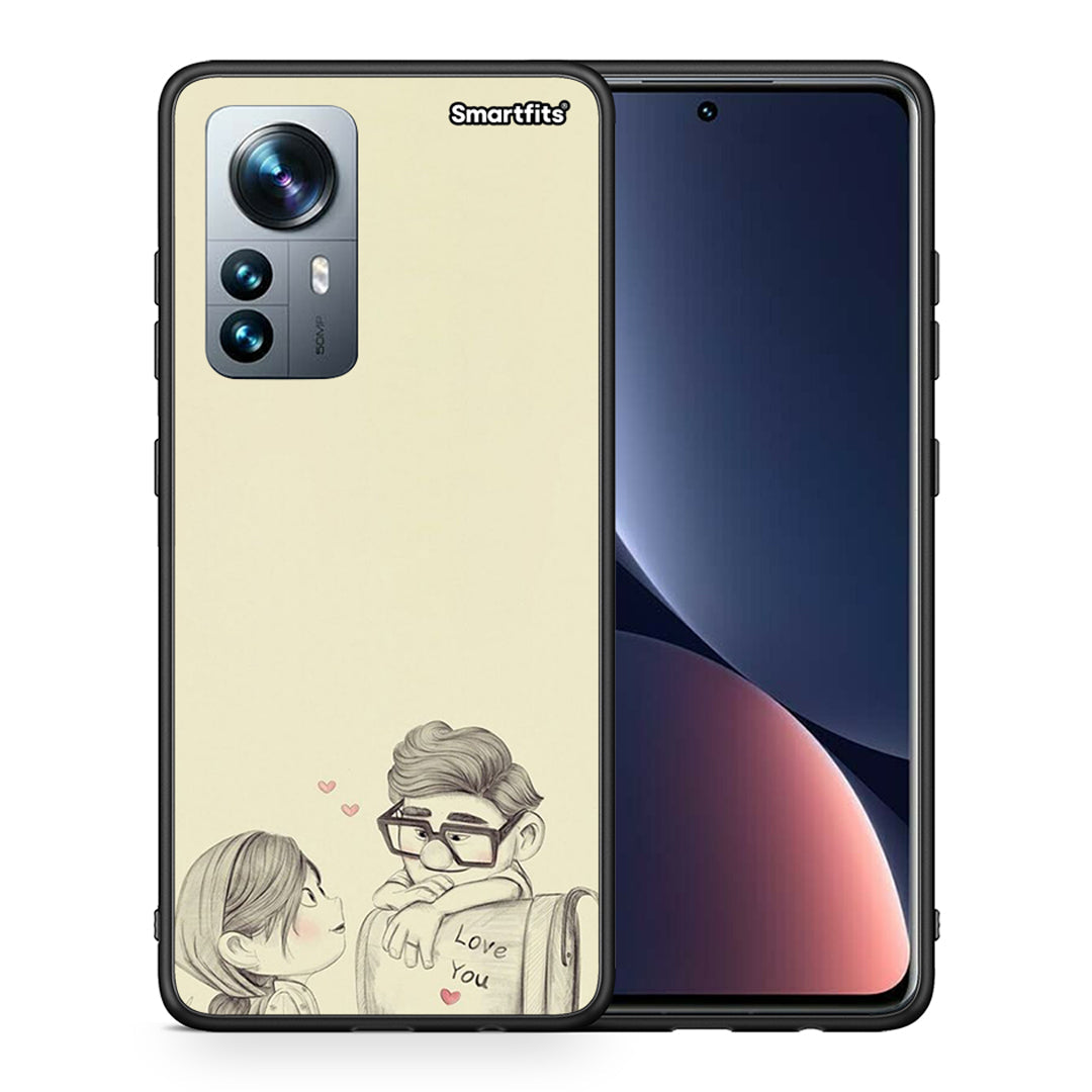 Θήκη Xiaomi 12 Pro Carl And Ellie από τη Smartfits με σχέδιο στο πίσω μέρος και μαύρο περίβλημα | Xiaomi 12 Pro Carl And Ellie case with colorful back and black bezels