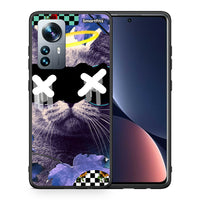 Thumbnail for Θήκη Xiaomi 12 Pro Cat Collage από τη Smartfits με σχέδιο στο πίσω μέρος και μαύρο περίβλημα | Xiaomi 12 Pro Cat Collage case with colorful back and black bezels