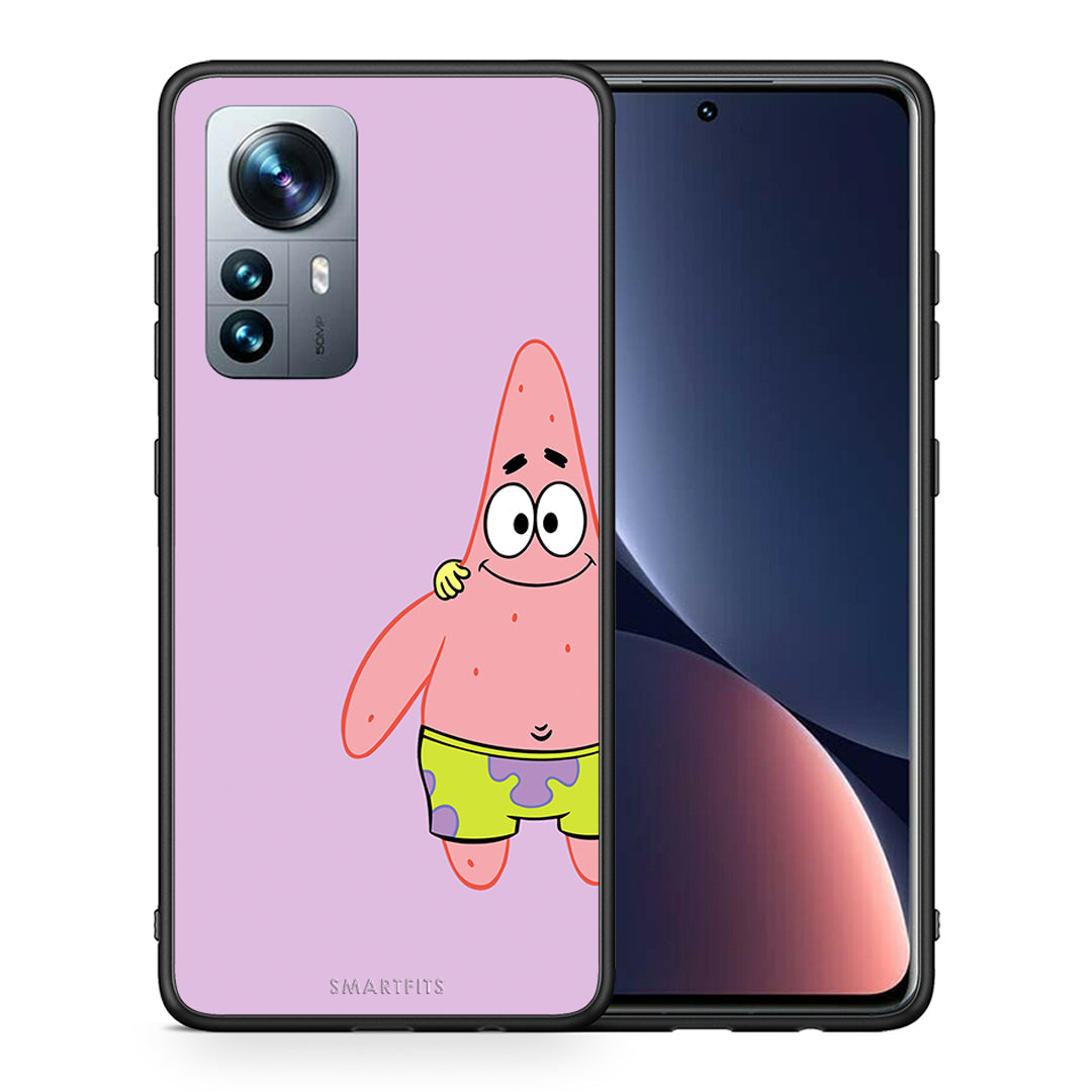 Θήκη Xiaomi 12 Pro Friends Patrick από τη Smartfits με σχέδιο στο πίσω μέρος και μαύρο περίβλημα | Xiaomi 12 Pro Friends Patrick case with colorful back and black bezels