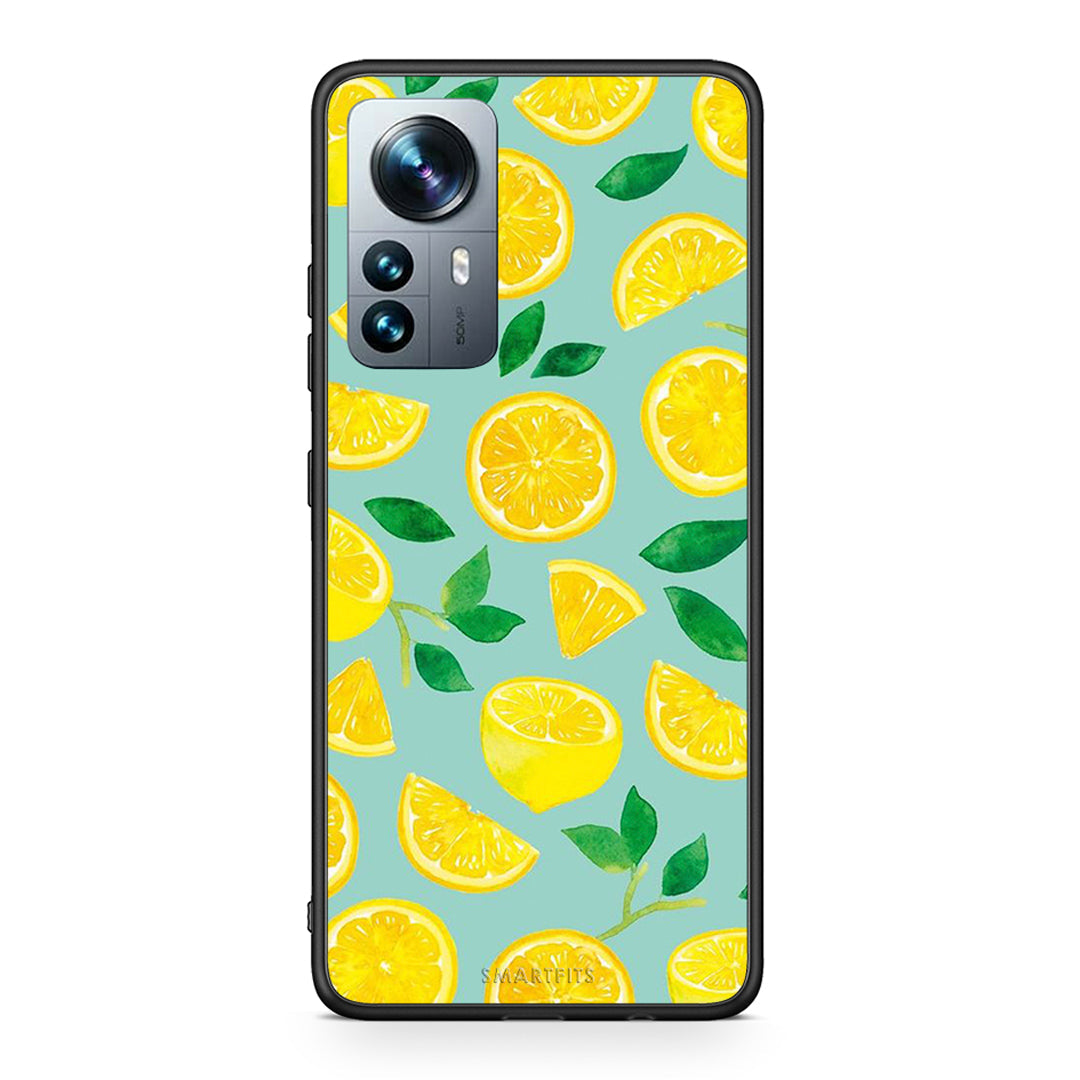 Xiaomi 12 Pro Lemons θήκη από τη Smartfits με σχέδιο στο πίσω μέρος και μαύρο περίβλημα | Smartphone case with colorful back and black bezels by Smartfits