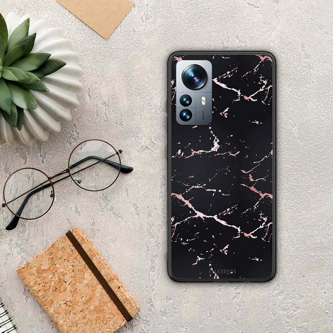 Marble Black Rosegold - Xiaomi 12 Pro case