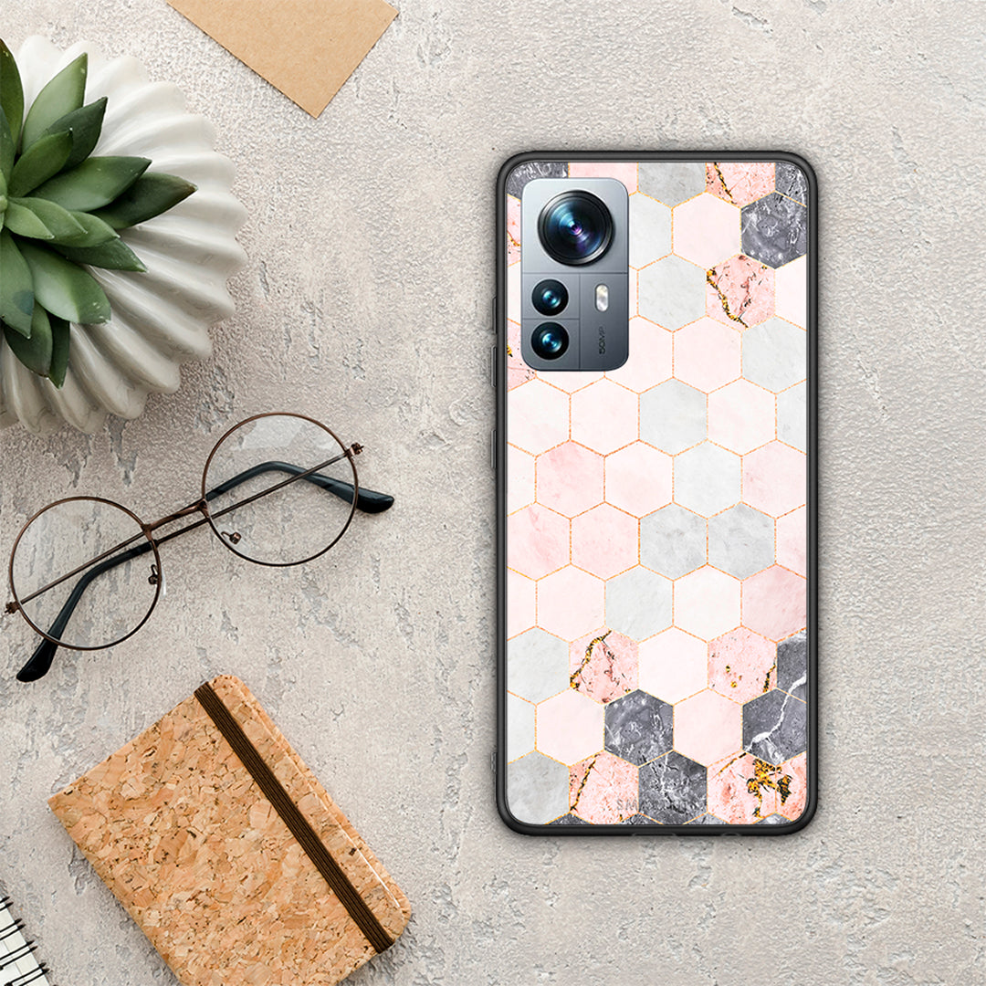 Marble Hexagon Pink - Xiaomi 12 Pro case