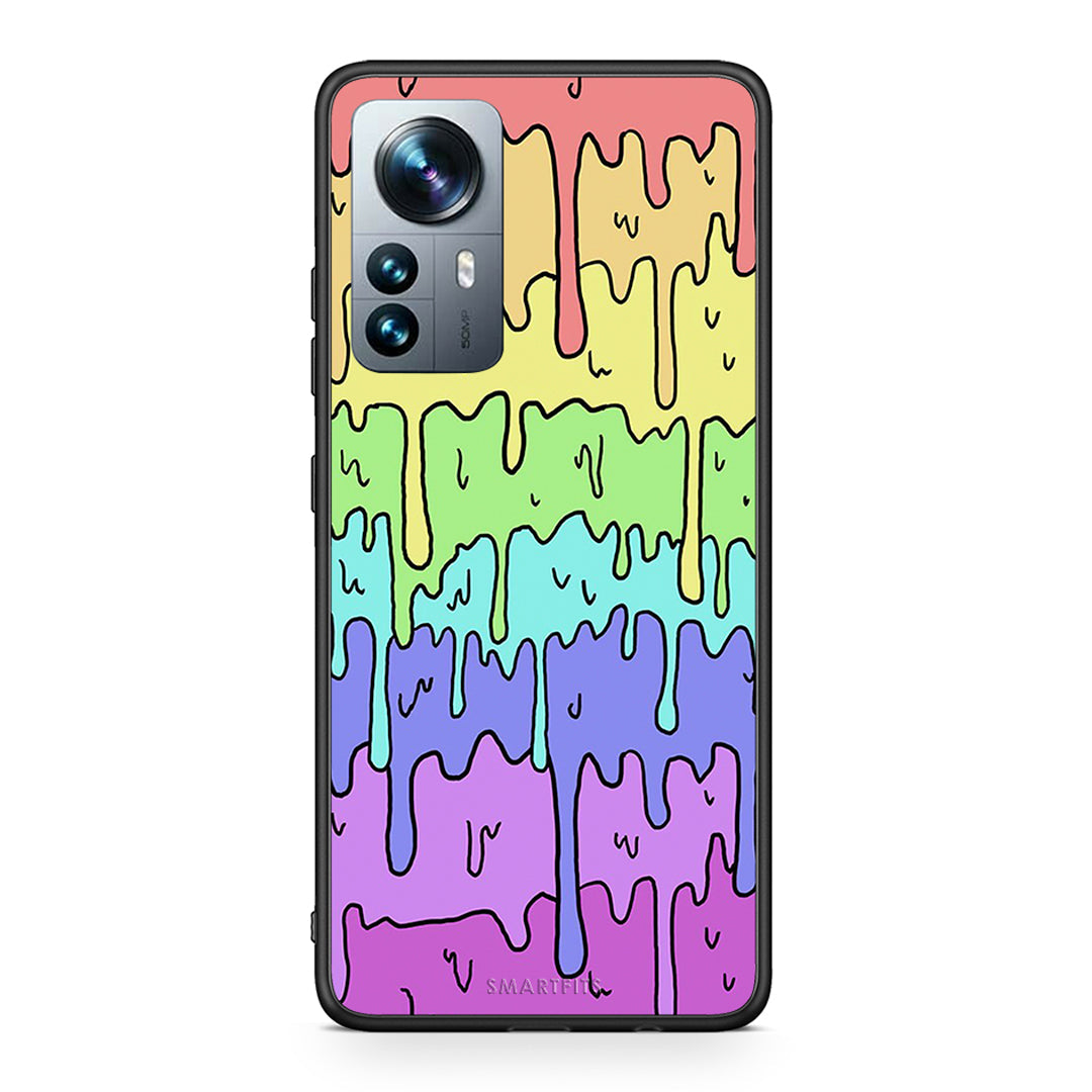 Xiaomi 12 Pro Melting Rainbow θήκη από τη Smartfits με σχέδιο στο πίσω μέρος και μαύρο περίβλημα | Smartphone case with colorful back and black bezels by Smartfits