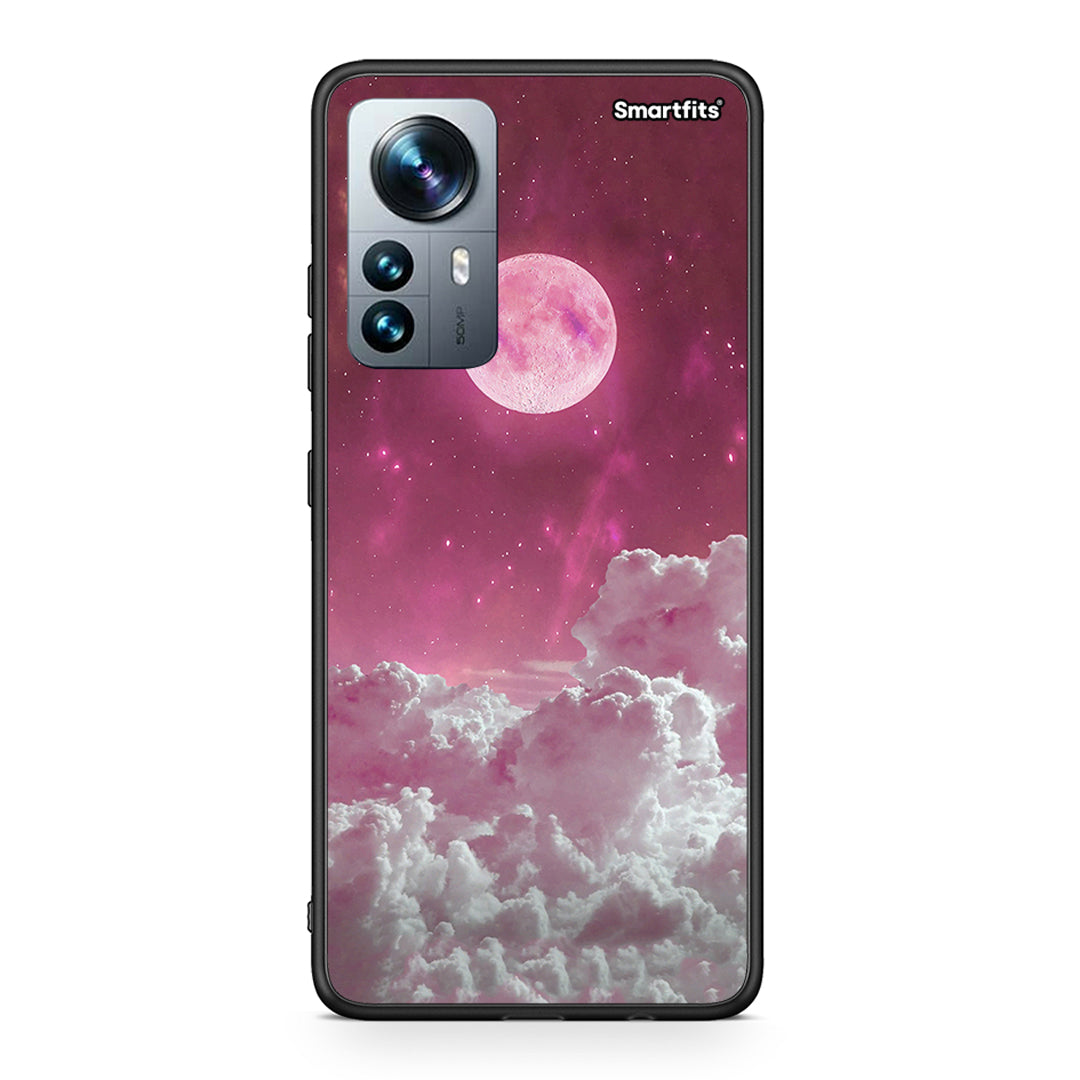 Xiaomi 12 Pro Pink Moon θήκη από τη Smartfits με σχέδιο στο πίσω μέρος και μαύρο περίβλημα | Smartphone case with colorful back and black bezels by Smartfits