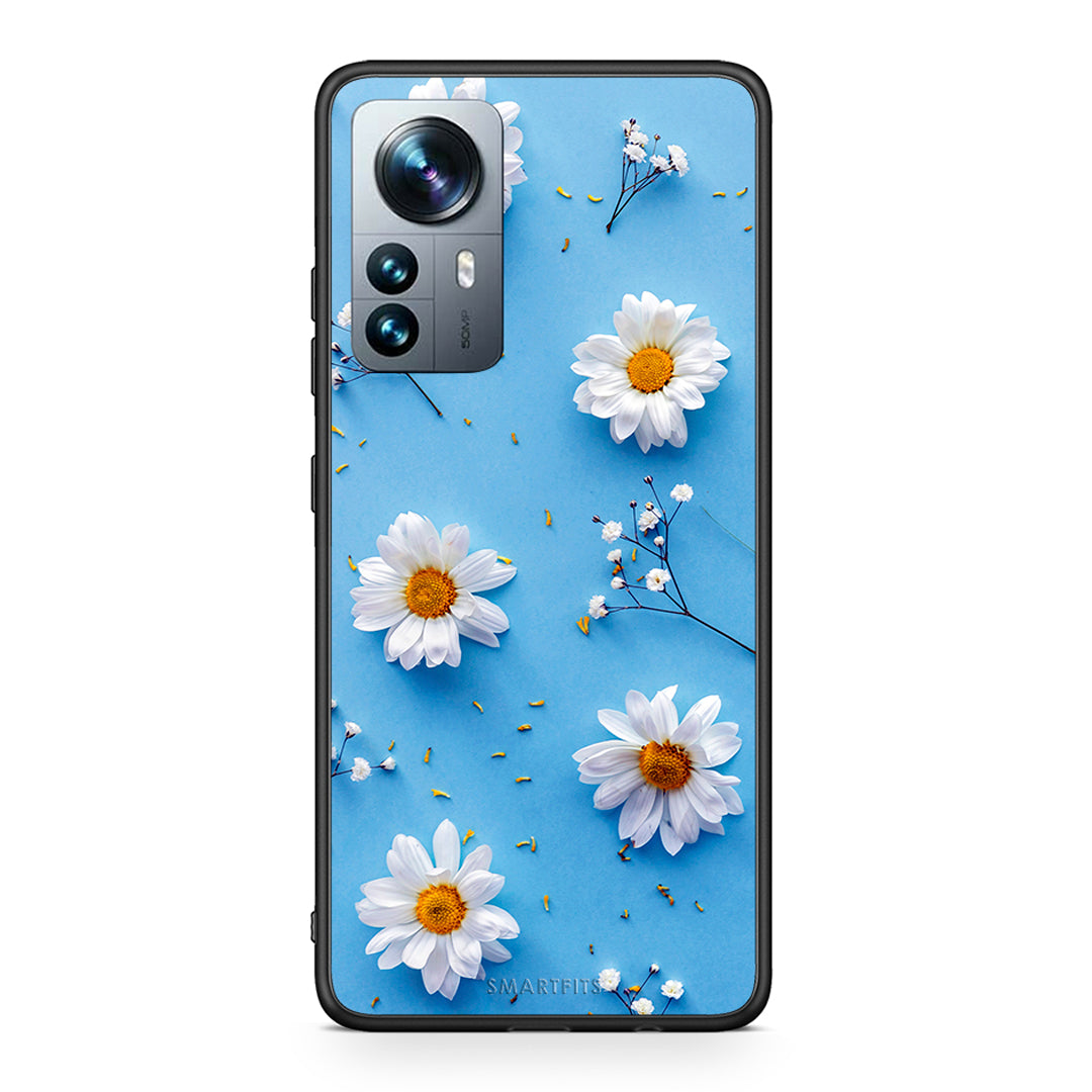 Xiaomi 12 Pro Real Daisies θήκη από τη Smartfits με σχέδιο στο πίσω μέρος και μαύρο περίβλημα | Smartphone case with colorful back and black bezels by Smartfits