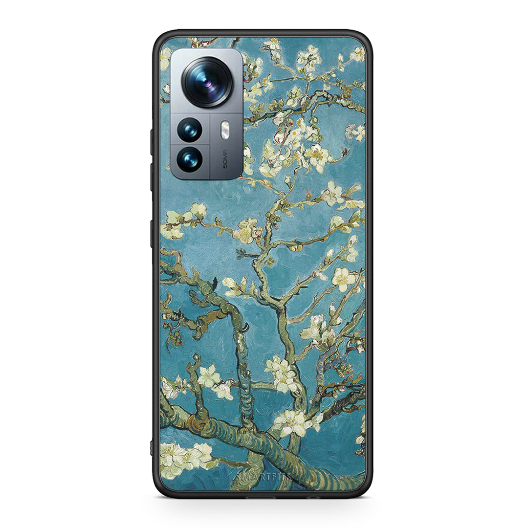 Xiaomi 12 Pro White Blossoms θήκη από τη Smartfits με σχέδιο στο πίσω μέρος και μαύρο περίβλημα | Smartphone case with colorful back and black bezels by Smartfits